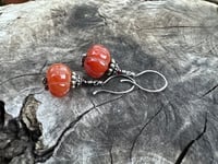 Image 3 of Carnelian pumpkin earrings/ n52