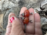 Image 4 of Carnelian pumpkin earrings/ n52