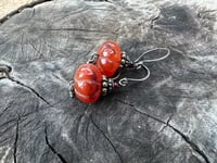 Image 2 of Carnelian pumpkin earrings/ n52