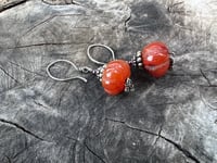 Image 6 of Carnelian pumpkin earrings/ n52