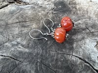 Image 14 of Carnelian pumpkin earrings/ n52