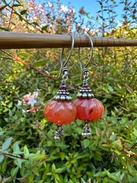 Image 1 of Carnelian pumpkin earrings/ n52