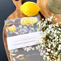 Image 1 of Set of 2 - 100% Organic Cotton large Tea towels 19”x28” - LemonLemon