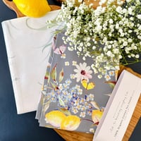 Image 2 of Set of 2 - 100% Organic Cotton large Tea towels 19”x28” - LemonLemon