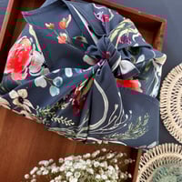 Image 5 of Set of 2 - 100% Cotton Tea towels- Black florals