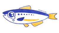 5-inch Sad Sardine Glitter Sticker