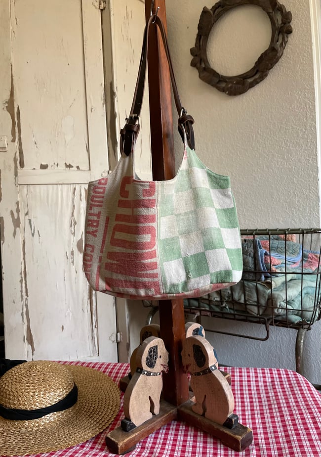 Howdy Bag in blue/green checkers