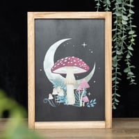 Forest Mushroom Wooden Framed Art