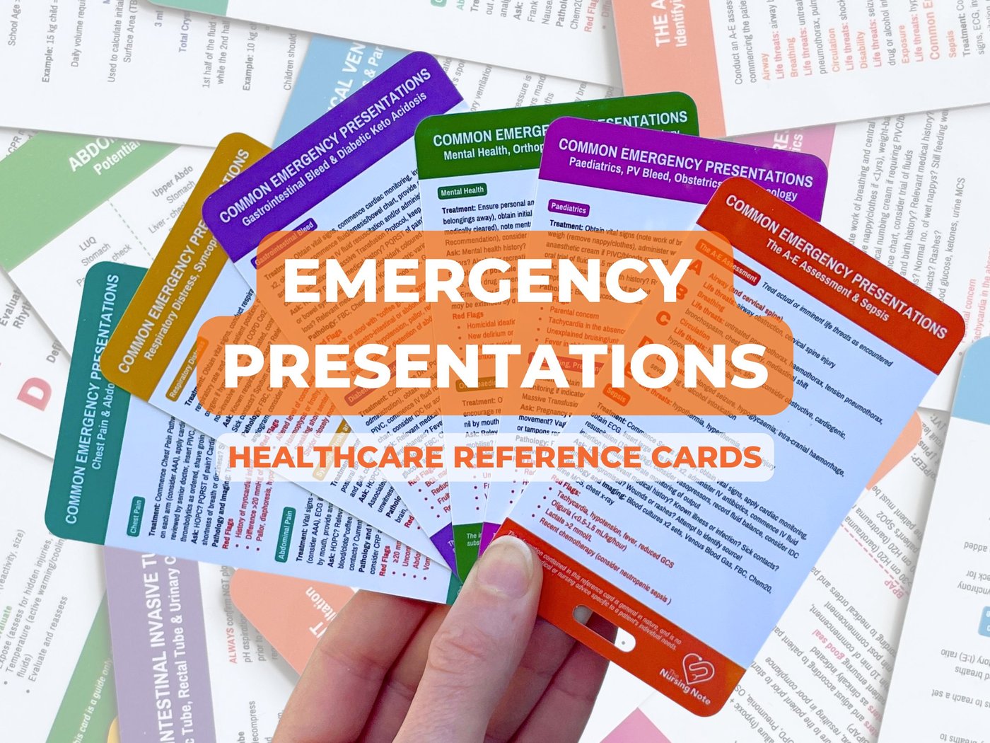 Common Emergency Healthcare Reference Cards | The Nursing Note