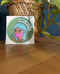 Image 2 of Masks are punk Large Sticker (88mm)