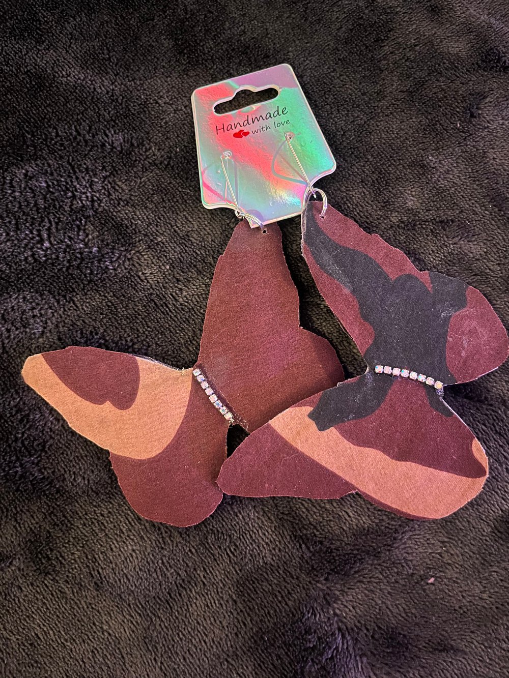 Image of Camouflage butterfly earrings