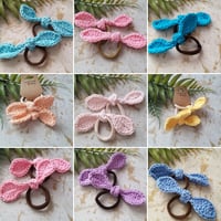 Image 2 of 'Lucky Dip' Cotton Bow Hair Ties 3 Sets
