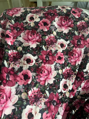 Image of Pink Winter Floral Fabric 