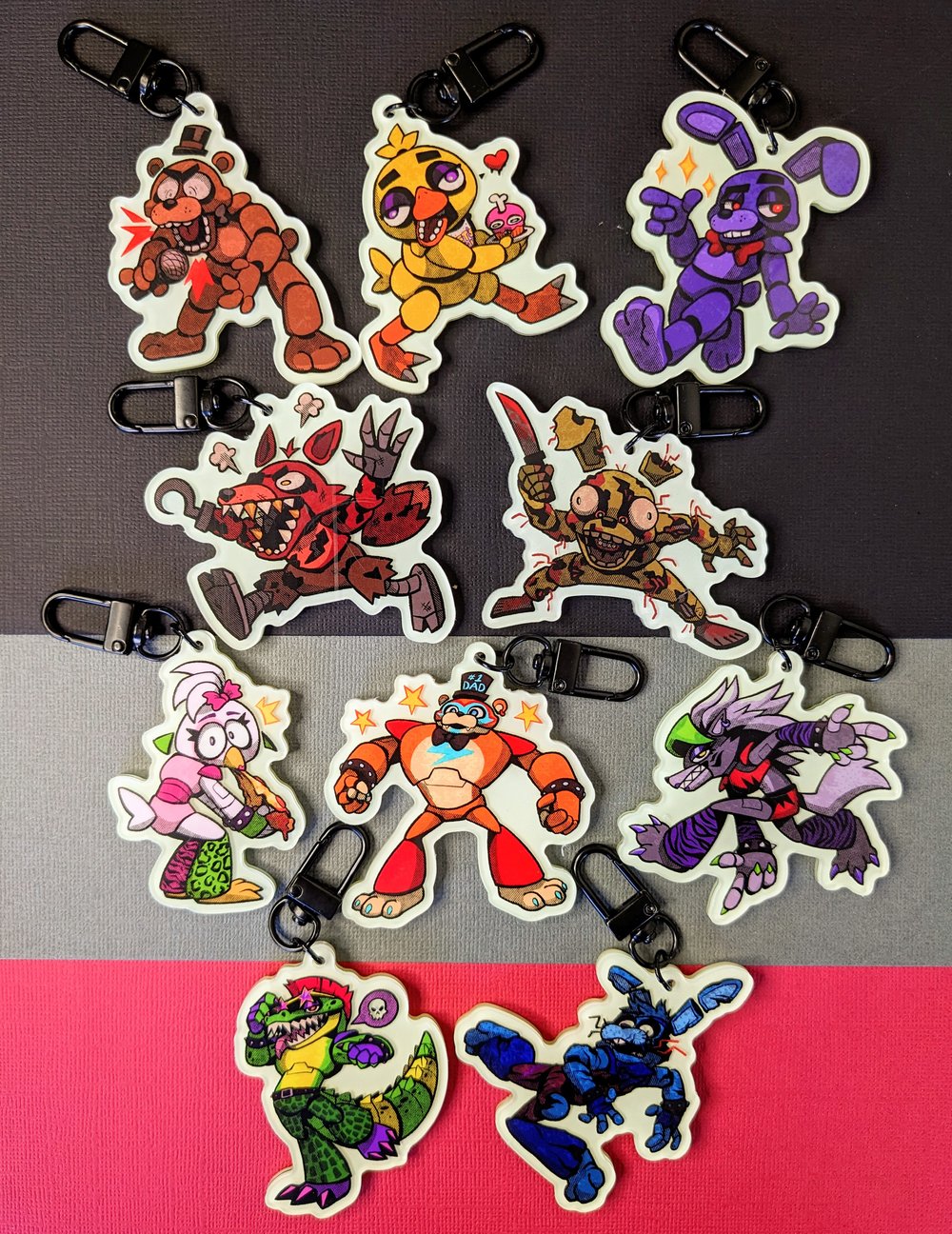 Glow in the Dark FNAF Keychains