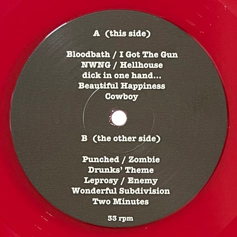 DRUNKS WITH GUNS 'Fucked Up On Beer & Drugs' LP (red vinyl)