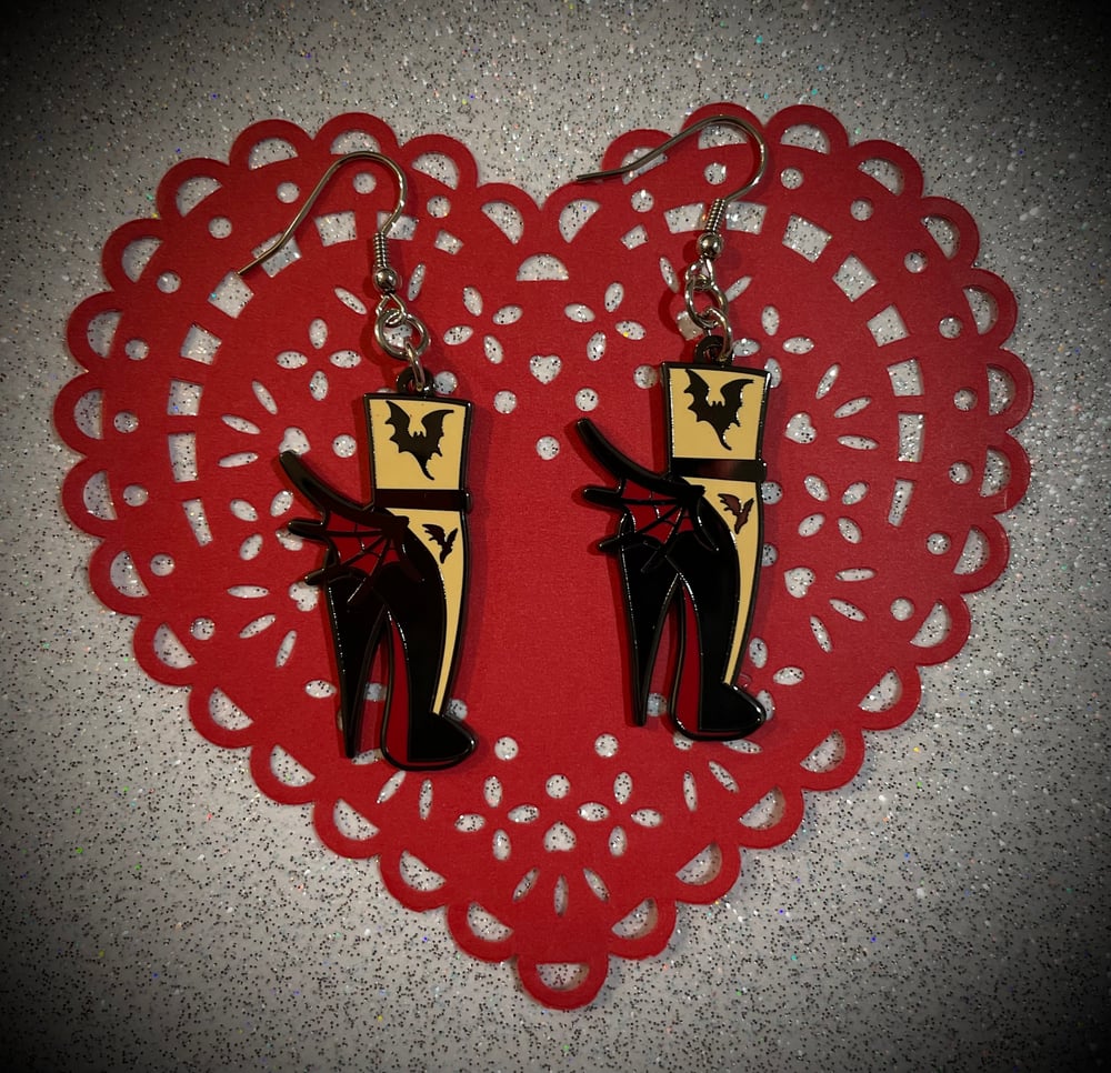 Metal Dracula High Heel Dangly Earrings