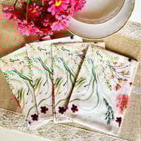 Image 4 of Set of 4 - 100% Organic Cotton dinner napkins - Florals