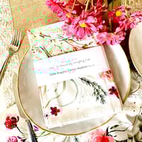 Image 3 of Set of 4 - 100% Organic Cotton dinner napkins - Florals