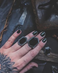 Image 3 of Black Hex Rings