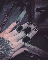 Image 1 of Black Hex Rings