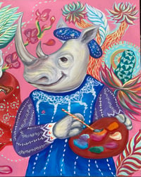 Image 2 of Canvas Painting : Rhino 