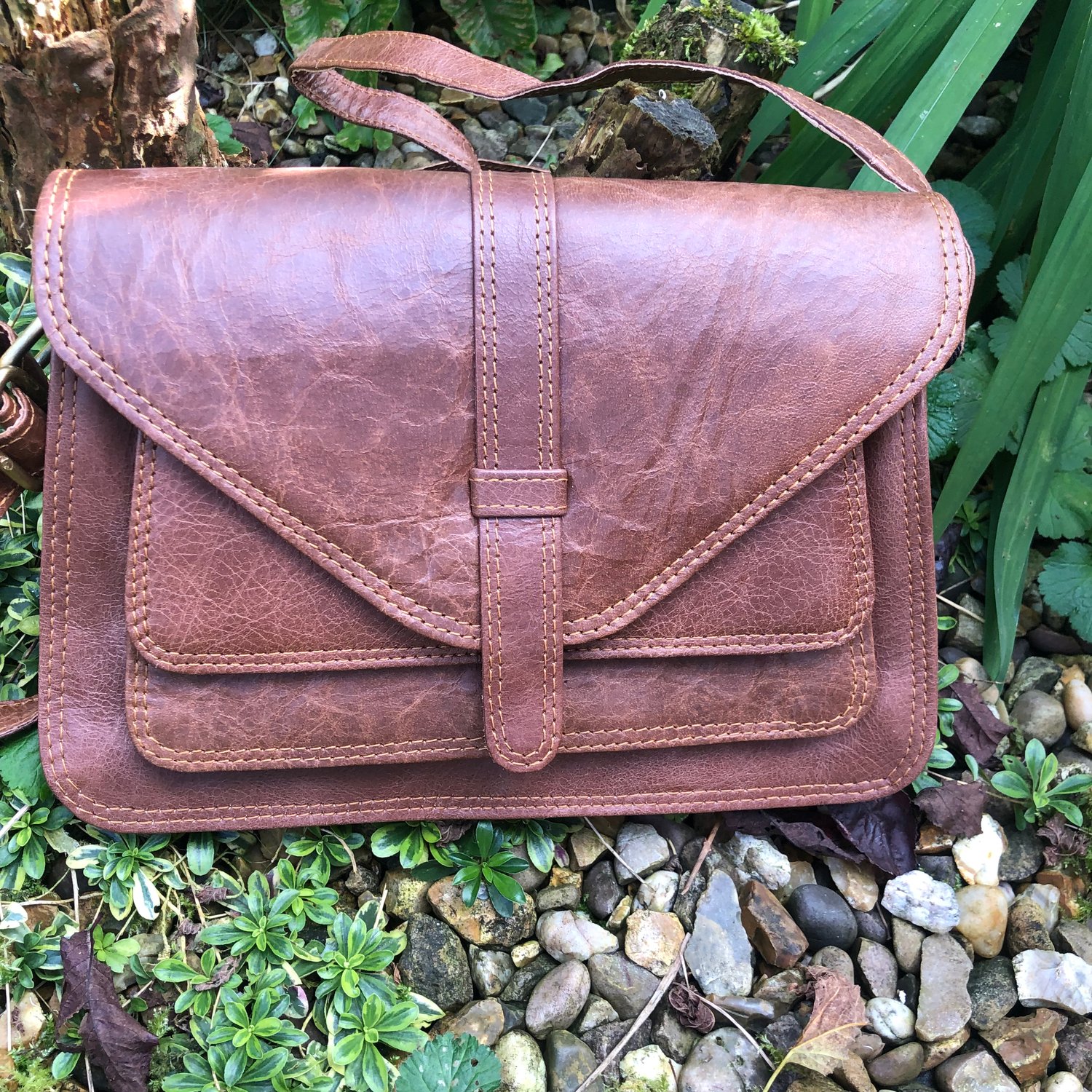 Image of Harlequin Collection Recycled Coloured Leather Layered Front #29A