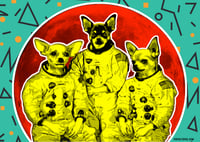 Image 1 of Chihuahuas in Space Art Card