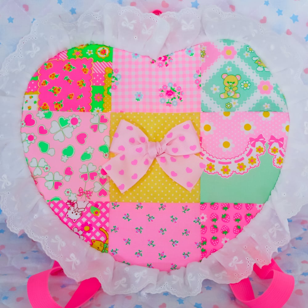 Quilted Heart Bow Backpack: 01