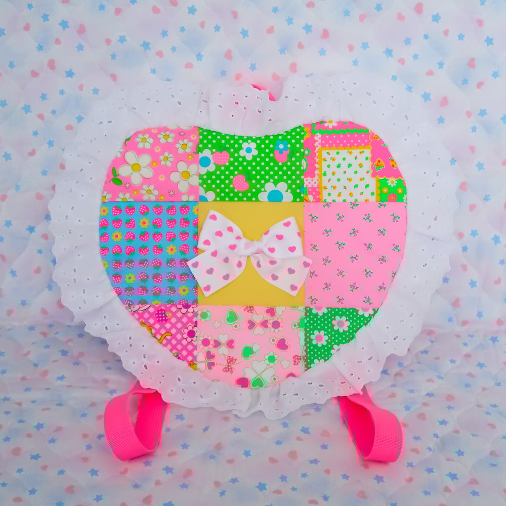 Quilted Heart Bow Backpack: 02