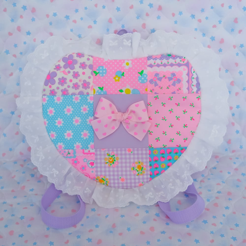 Quilted Heart Bow Backpack: 04