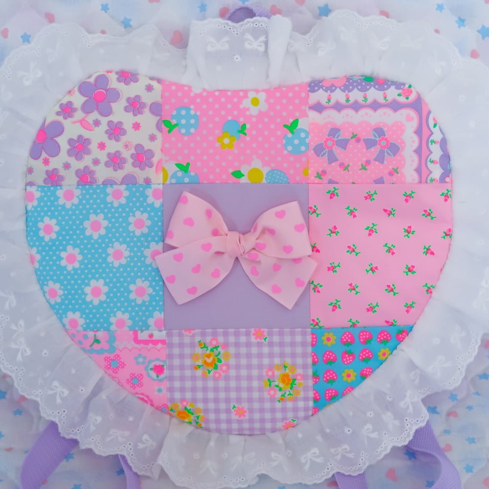 Quilted Heart Bow Backpack: 04