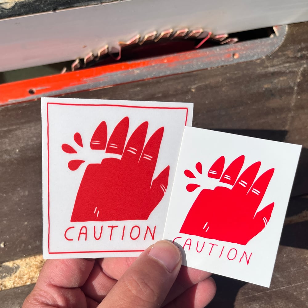 Image of Caution/Severed Fingers Sticker