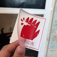Image 3 of Caution/Severed Fingers Sticker