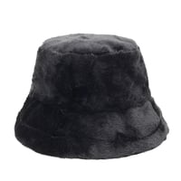 Image 1 of Deluxe Plush Bucket Hat BLACK