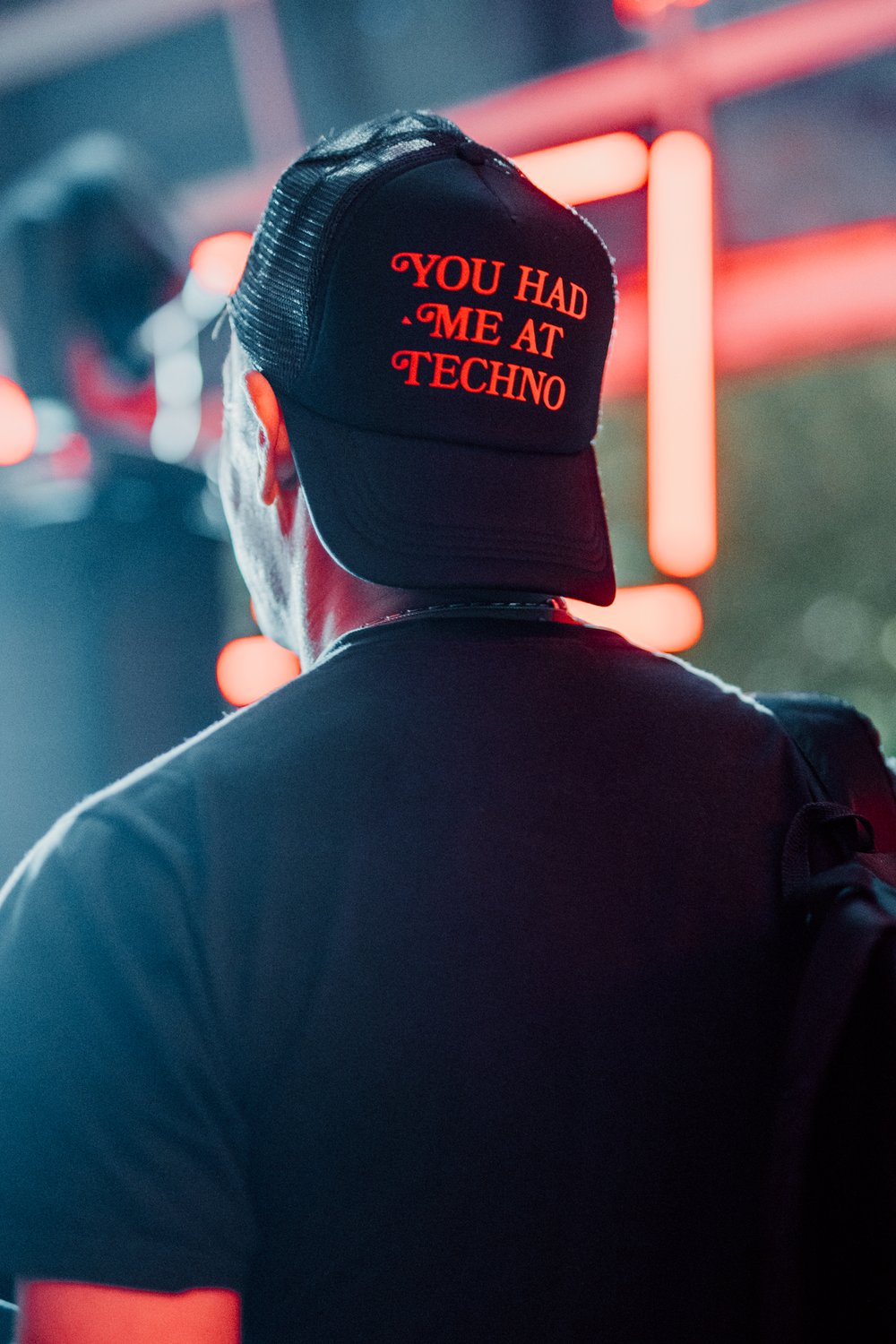 'YOU HAD ME AT TECHNO' TRUCKER HAT