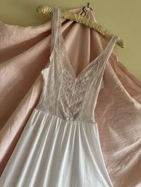 Image 3 of 1970's Lace & Satin Snow White Slip 