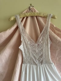 Image 1 of 1970's Lace & Satin Snow White Slip 