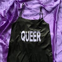 Image of QUEER dress/tank top (black, size S, upcycled)