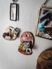 Image 2 of Miniature CottageCore Curiosity Shelf, Small Altar Shelf , nicknack wooden moon shelf, crystal wa...