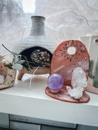 Image 9 of Miniature CottageCore Curiosity Shelf, Small Altar Shelf , nicknack wooden moon shelf, crystal wa...