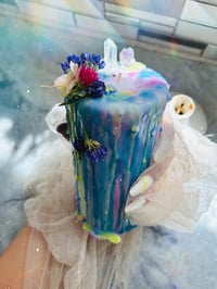 Image 1 of Unicorn Tears Spell Candle , healing rifts candle , hex breaking candle, black candle, magick can...