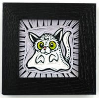 Cat Ghost -  carved and painted framed wood **FREE SHIPPING**