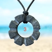 Image 3 of Small Carved Lava Ring Necklace (#03)