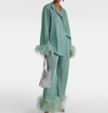Sexy Temperament Feather Party Suit