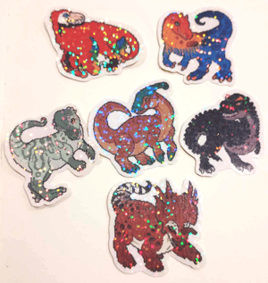 Pixel Dino Stickers