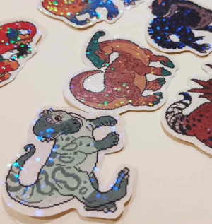 Pixel Dino Stickers