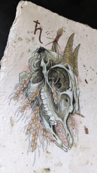 Image 2 of Goat Skull Painting