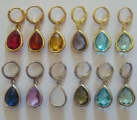 Image 4 of Kate Middleton Duchess of Cambridge Inspired Replikate Teardrop Multicolored Hoop Earrings