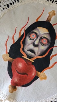 Image 2 of Haunted Nun Painted Doily