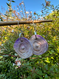 Image 8 of Lilac Textural Porcelain sterling silver earrings 